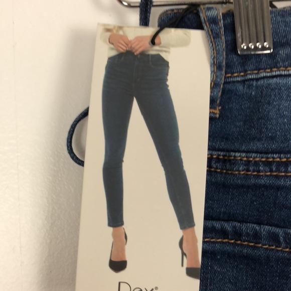 Dex High Rise Skinny Ankle cotton blend 5 pocket lace detail sides Size 27 - Picture 6 of 7